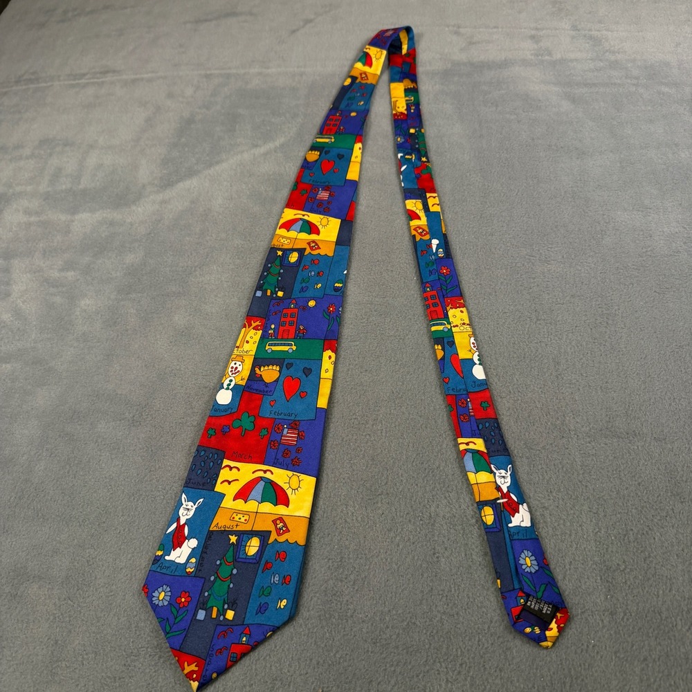 Save the Children 12 Months of Fun Silk Tie Blake Age 9 Multicolor Seasonal USA